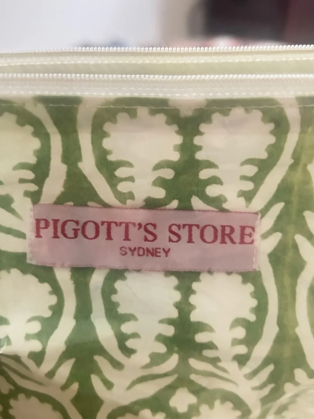 Pigotts Store Green Patterned Cosmetic Pouch